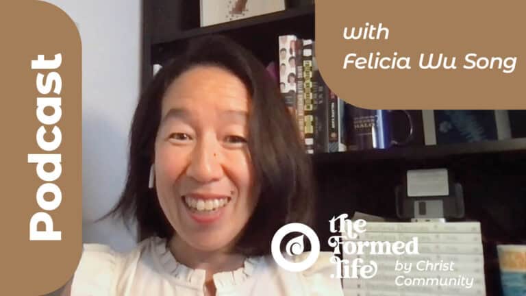Podcast graphic featuring Felicia Wu Song, author of "Restless Devices.