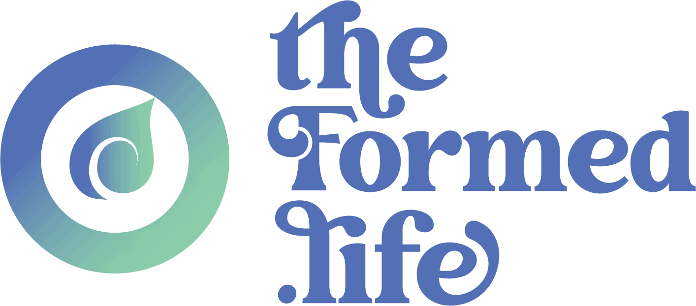 The Formed Life logo: Gradient circle with leaf shape, text reads "The Formed Life.