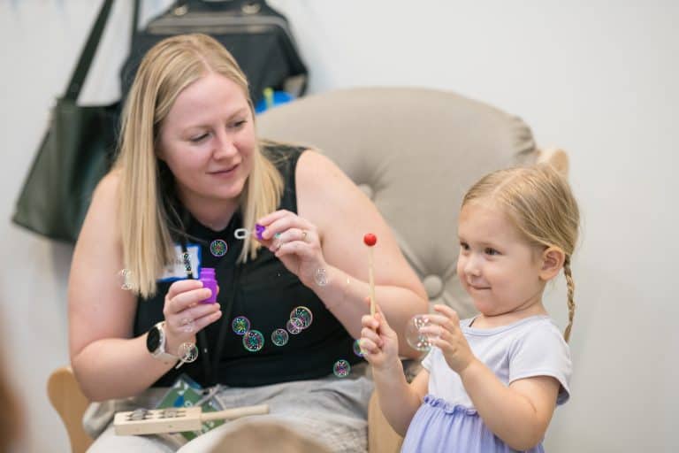 Children's Ministries bubble blowing fun at Downtown Campus